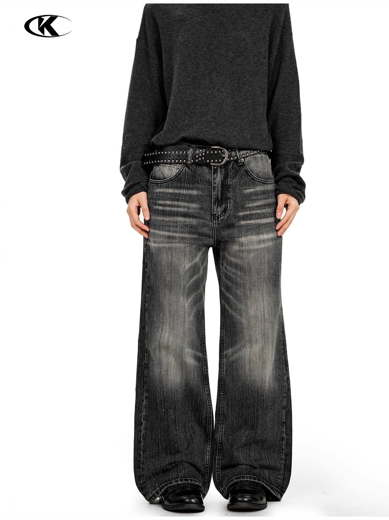 11KN Vintage Loose and Versatile Wide Leg Straight Jeans