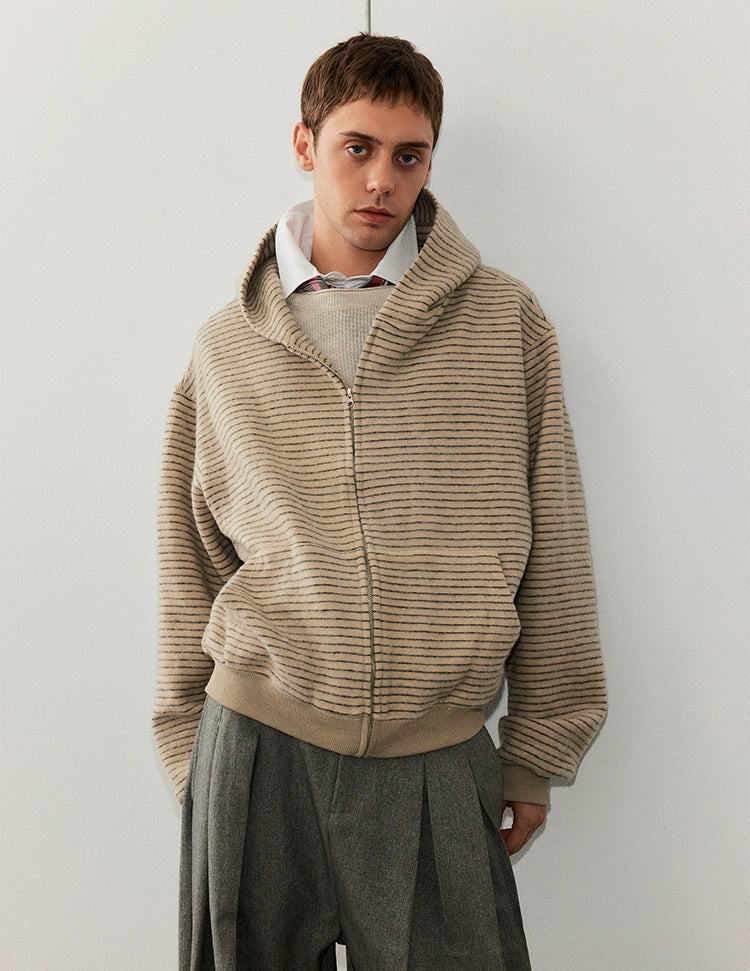 MADWITCH Soft Waxy Skin-friendly Striped Cardigan Sweater