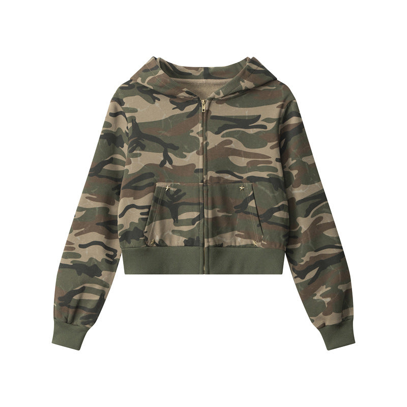 Nariele Camo Short Spice Girl Hooded Sweater