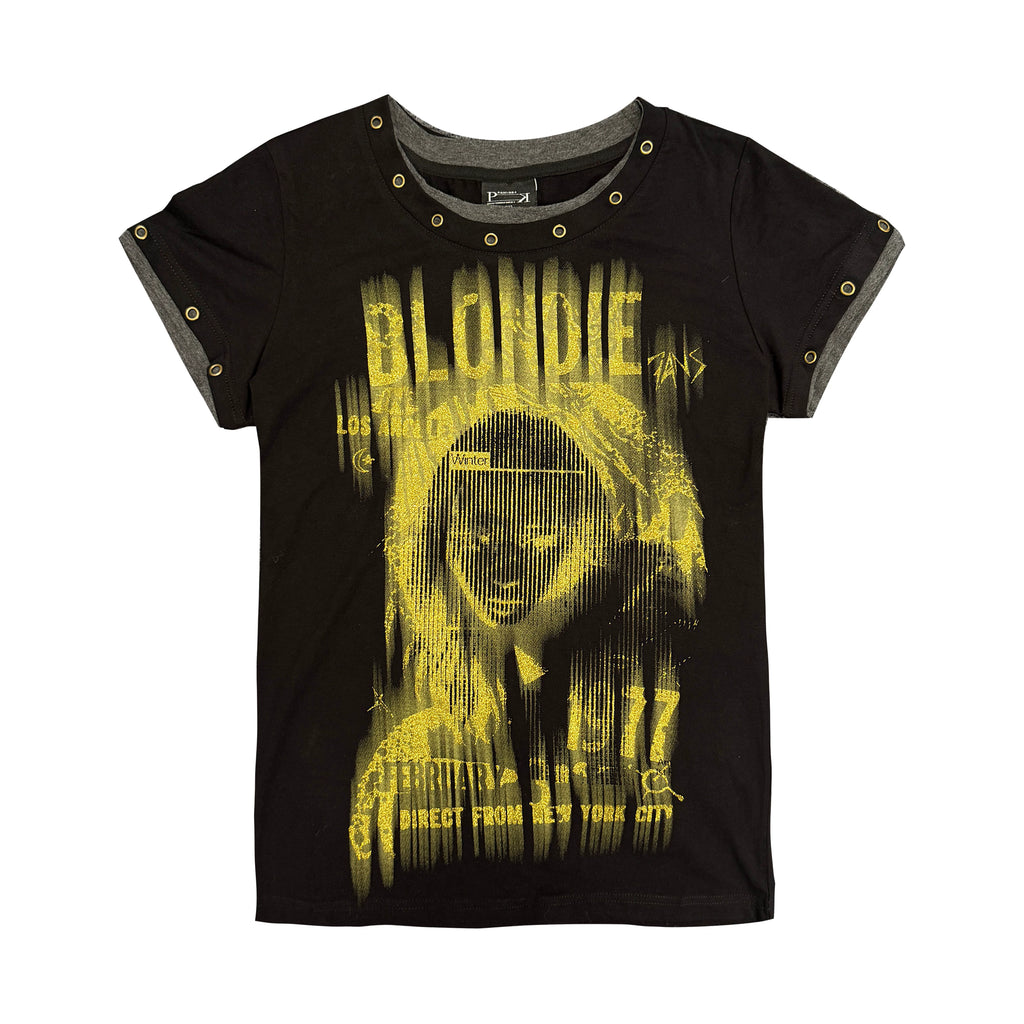 PAIKI Bronzing Hot Stamping Slim Fit Two-piece Tee