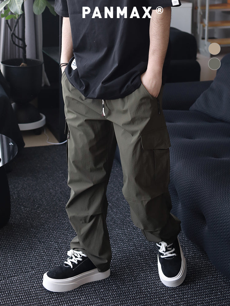 PANMAX Outdoor Mountaineering High Waist Drawstring Multi-Pocket Overalls