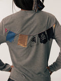 CONP Snow Prayer Flags Do Old Round Neck Long Sleeves