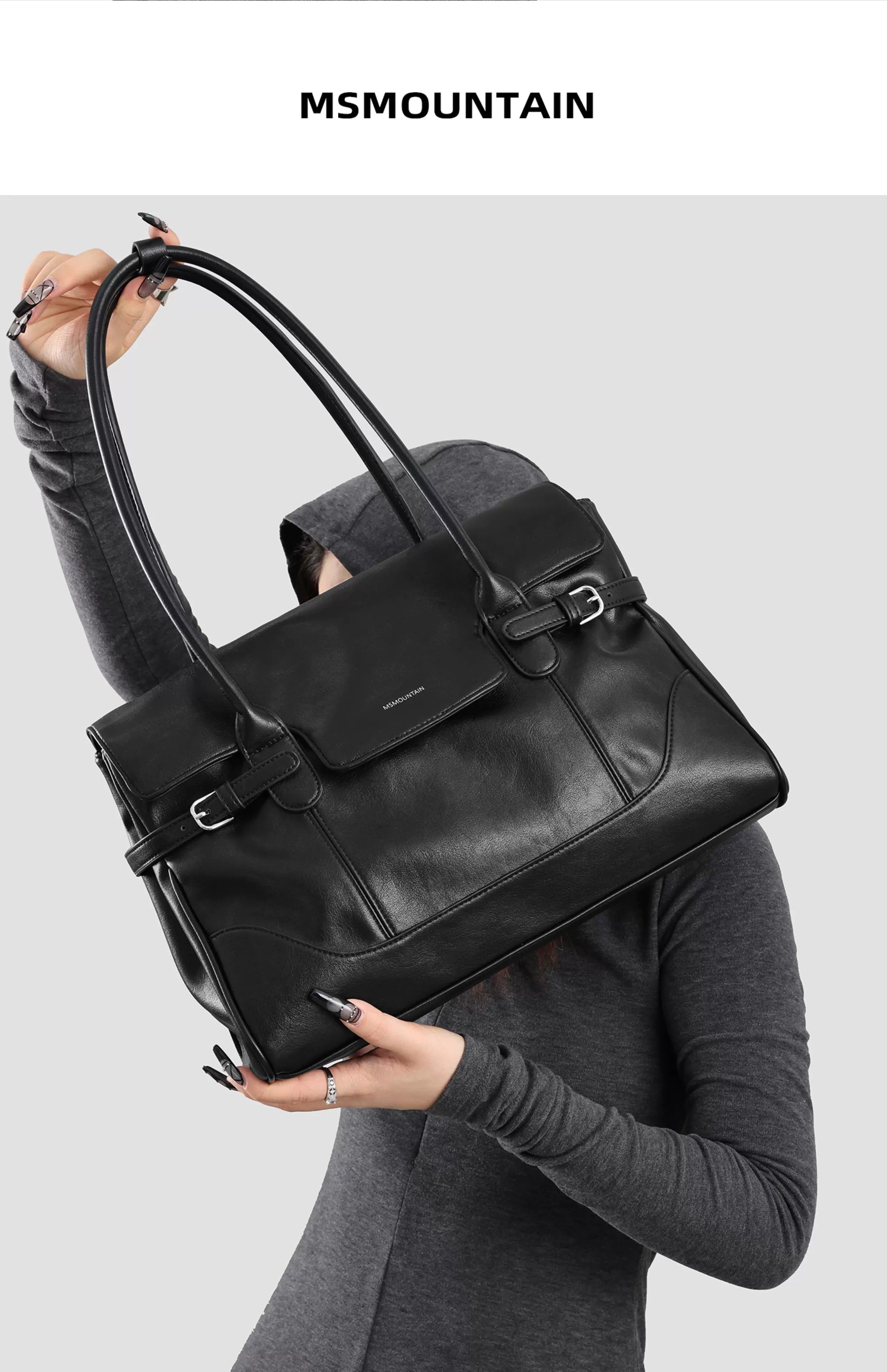 Msmountain Leather Large Capacity Premium Handbag