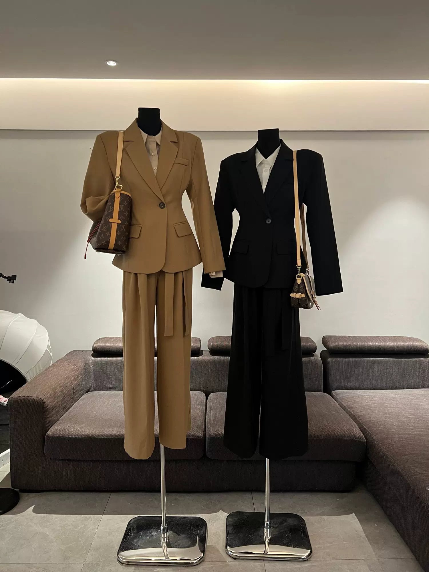 PANPANSTUDIO Medium and Long Wide Leg Pants Suit Set