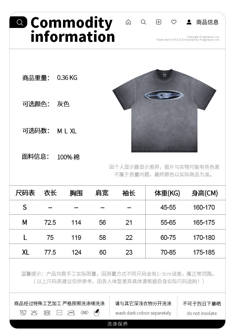 FORGIVNESS reverse bottom wash spray Tee