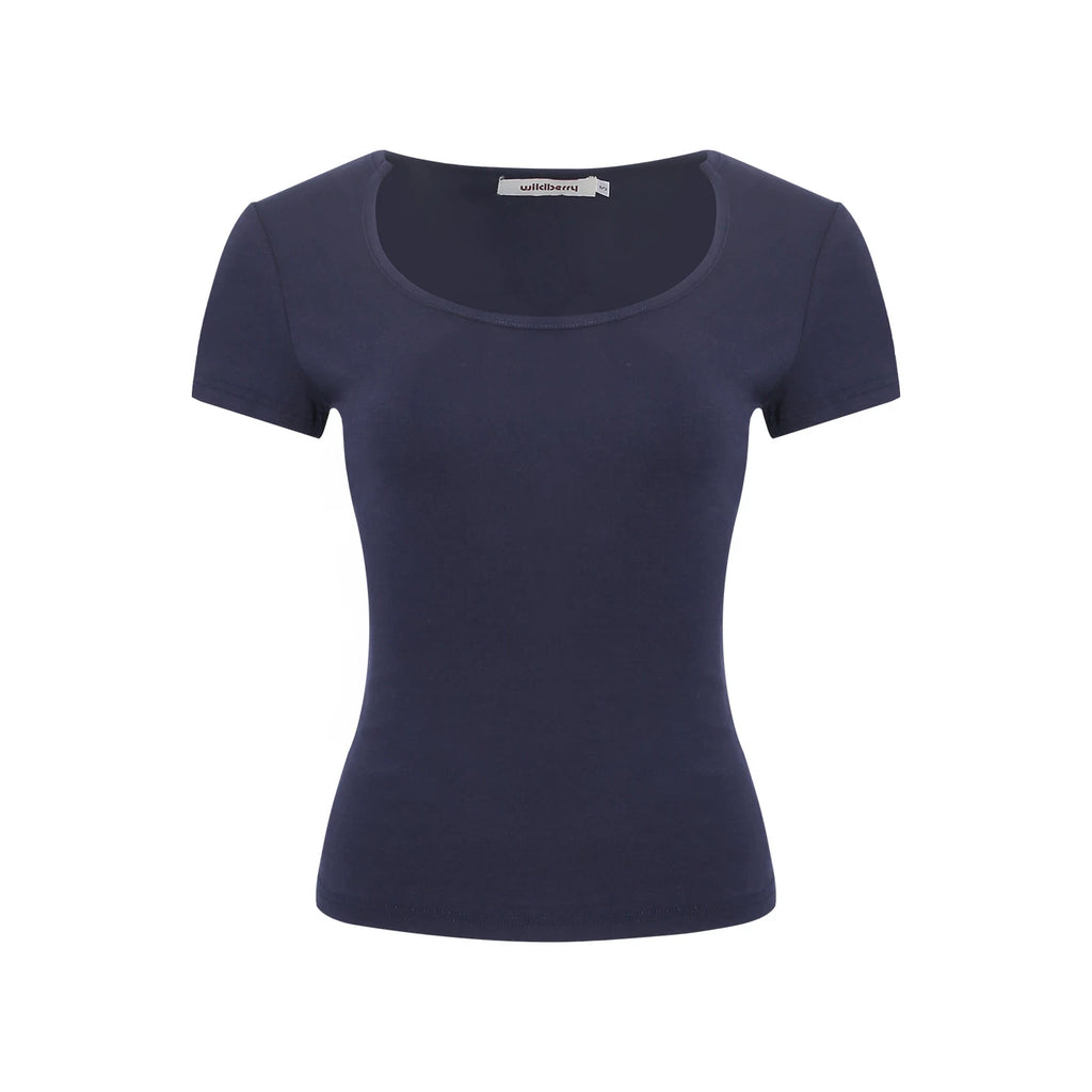 Wildberry U-neck Casual Slim and Thin Tee