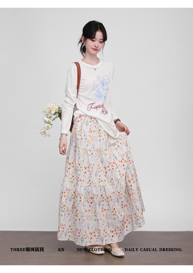 Three High Waist Thin Floral Skirts