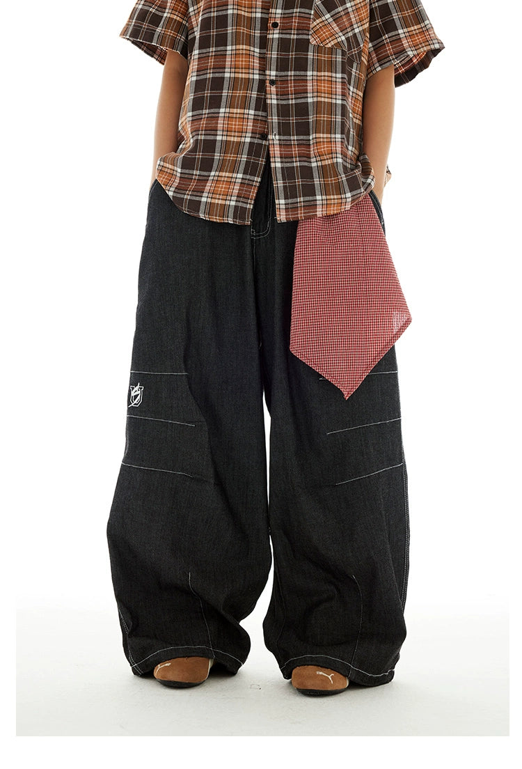 US Vintage Loose Hip Hop Drawstring Trousers
