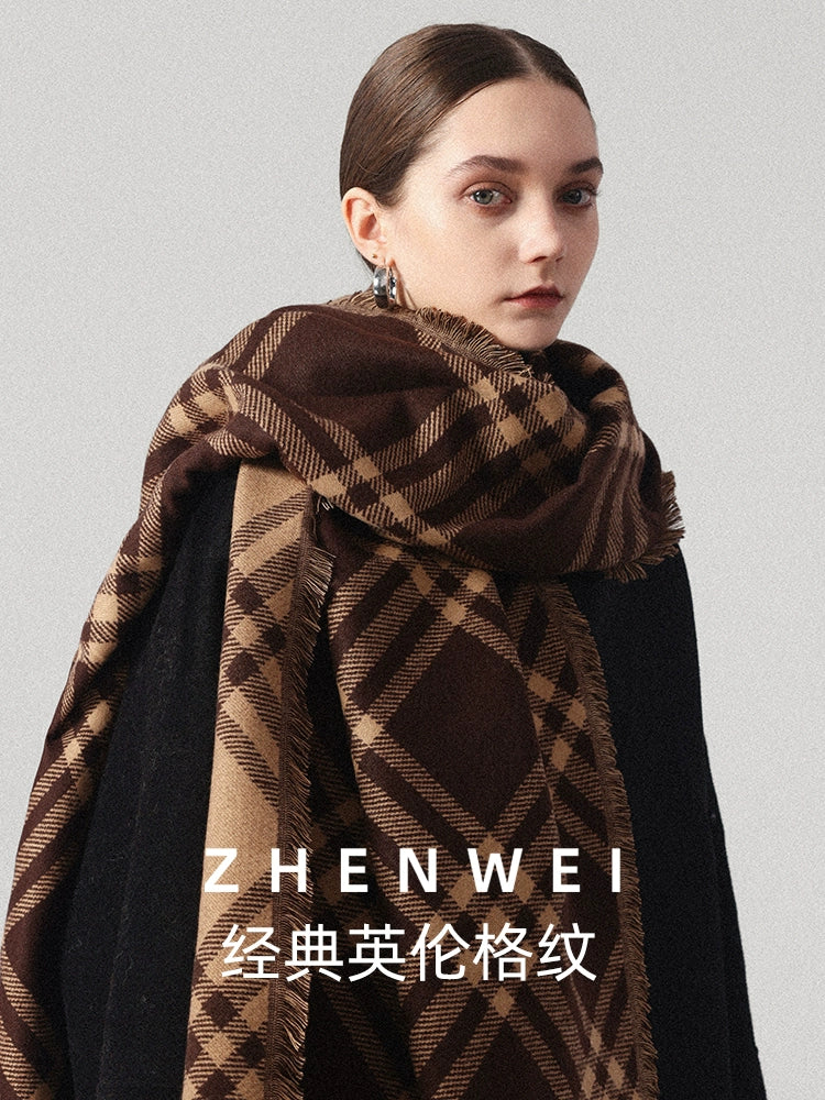 ZHENWEI Widened Large Shawl Plaid Scarf