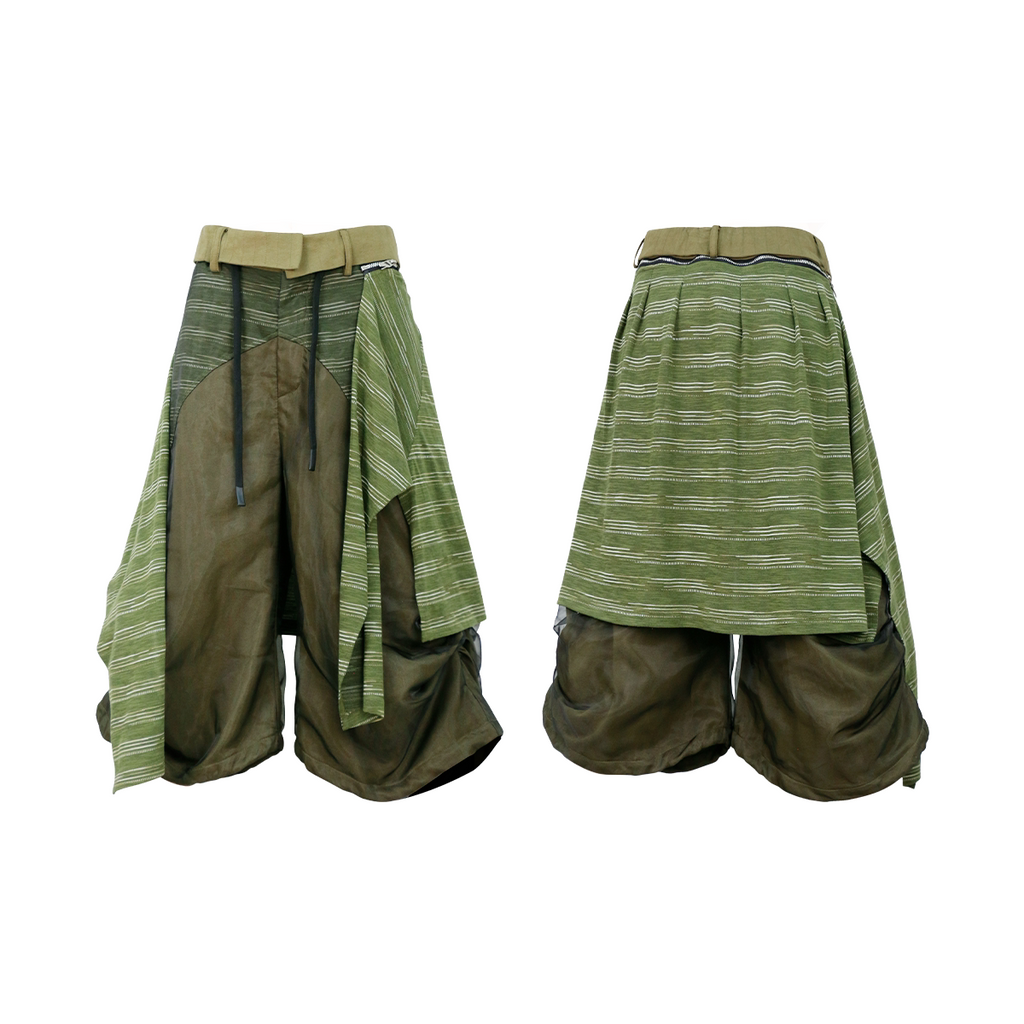 RELABEL Removable Fart Curtain Pleated Eight-point Sweatpants
