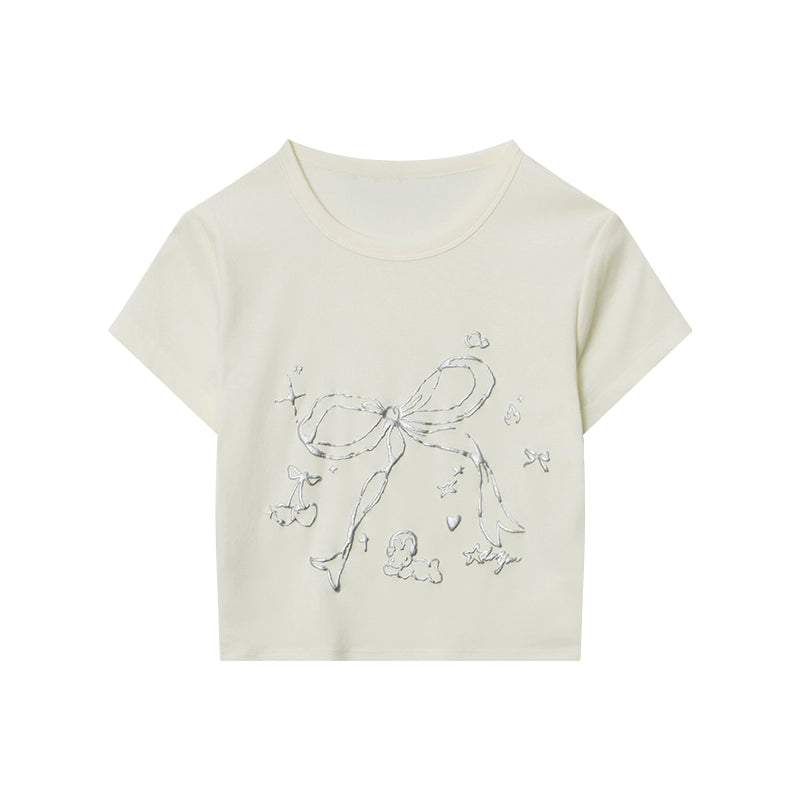 AIRHOOD Bow Print Short Tee
