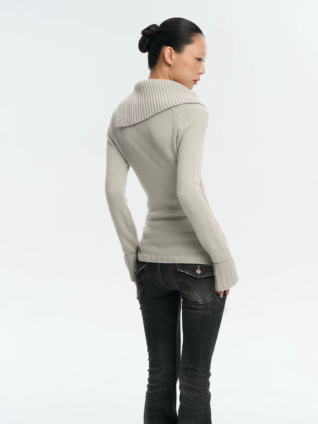 LINY LIBERTY Vintage Turtleneck Slim-fit Knitted Sweater