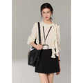 TYANG Polka Dot Fungus Edge Loose Streamer Shirt
