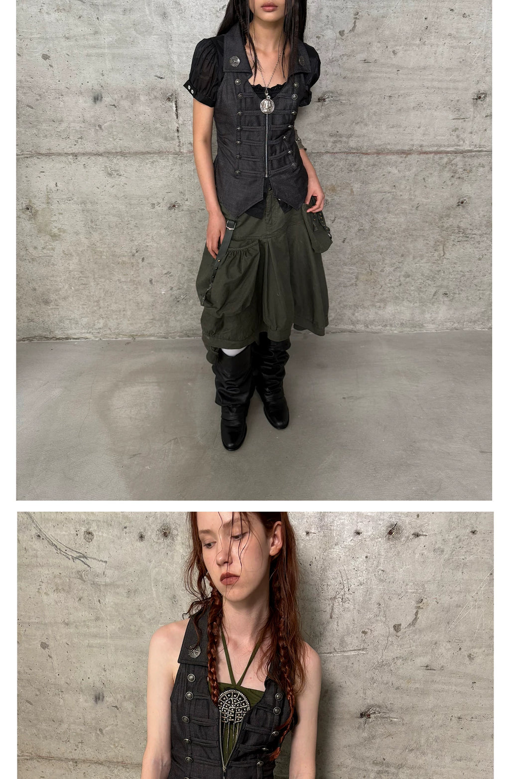 DoublePunch V-neck Double-breasted Slim-fit Waist Vest