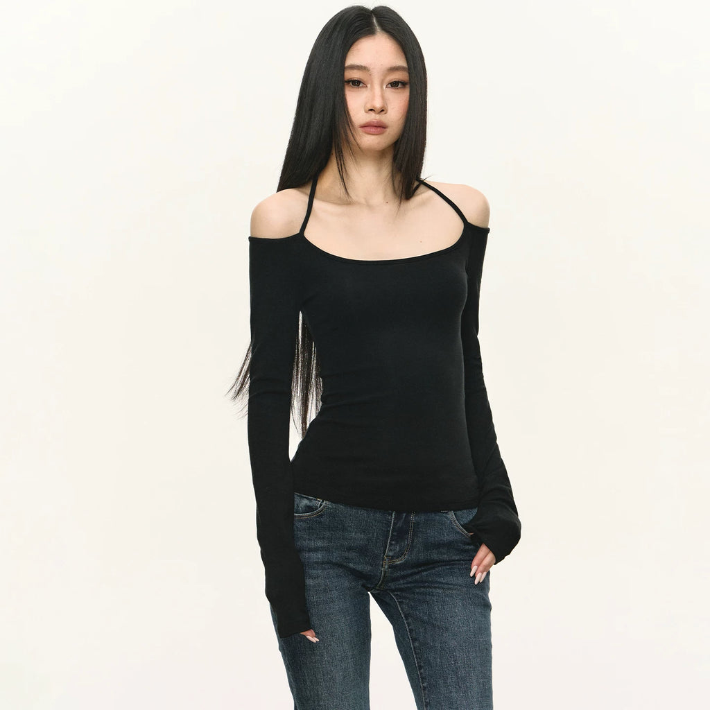 Anna Aneae Neck Slim Long Sleeves