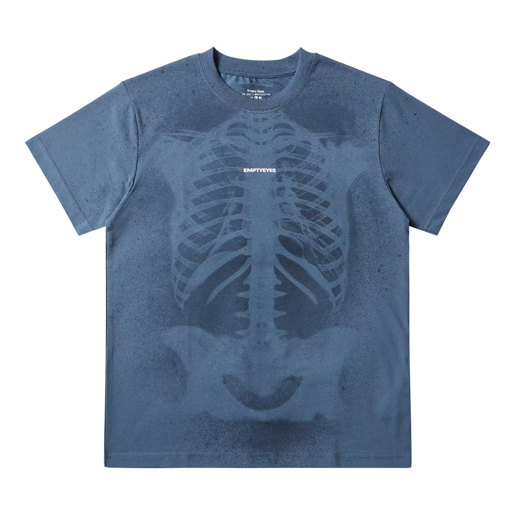 Empty Eyes Skeleton Print Casual Tee