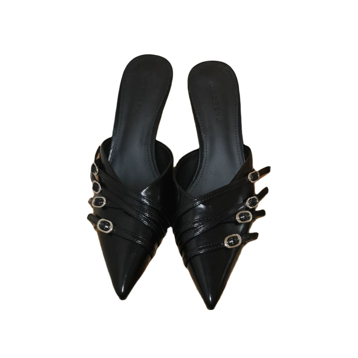 Mooreyu Pointed Belt Buckle Head Stilettos