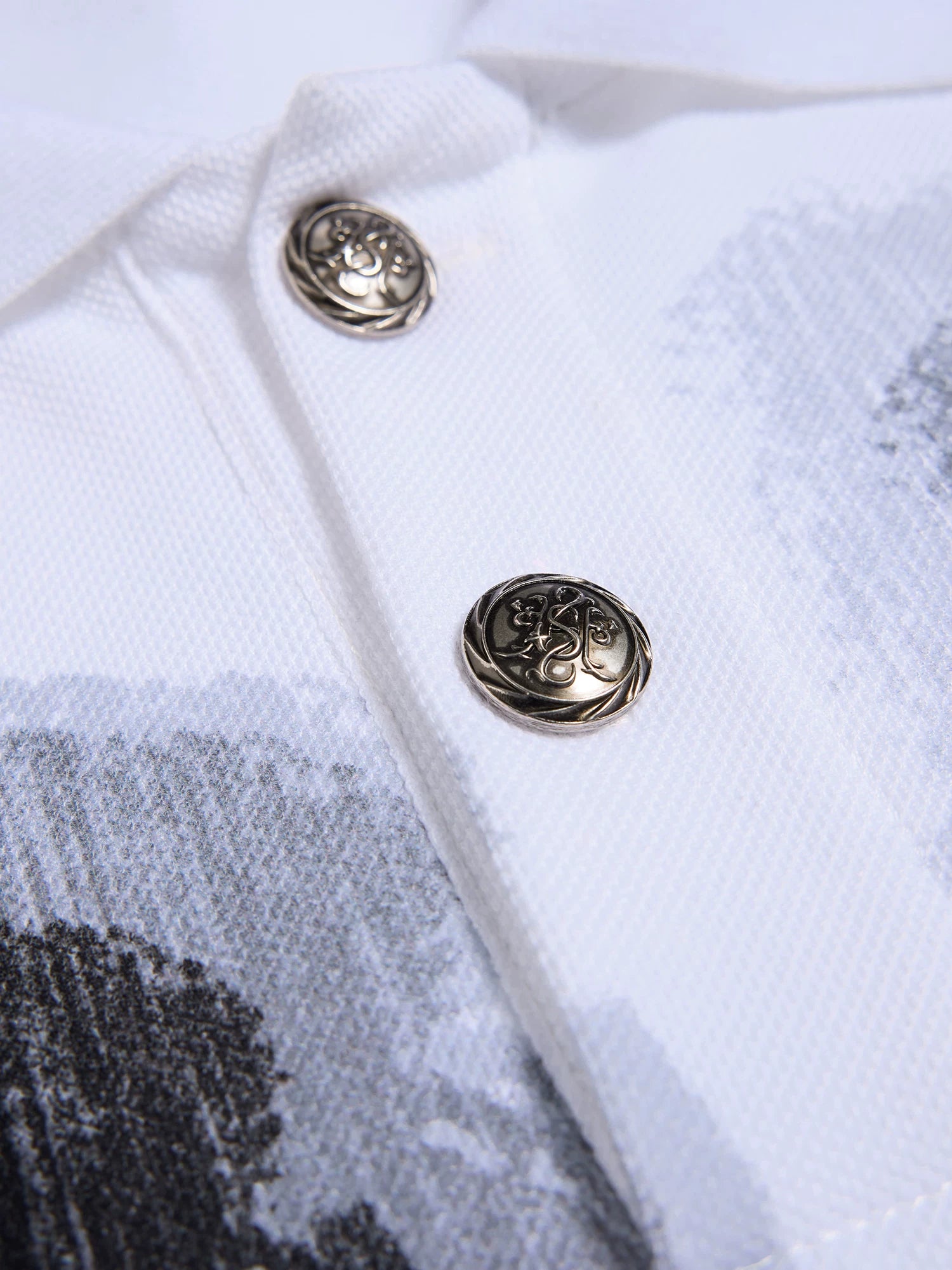 HAS2SONS Polo Collar Front Shoulder Contrasting Tee