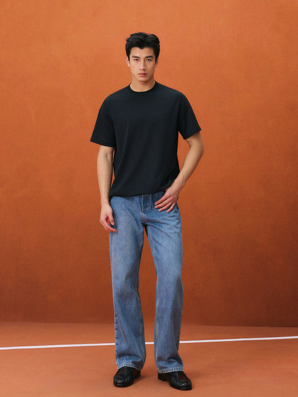 NO LOGO Straight Versatile Jeans