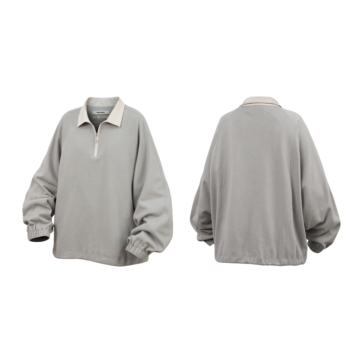 RELABEL Half Zipper Loose Lapel Long Sleeve