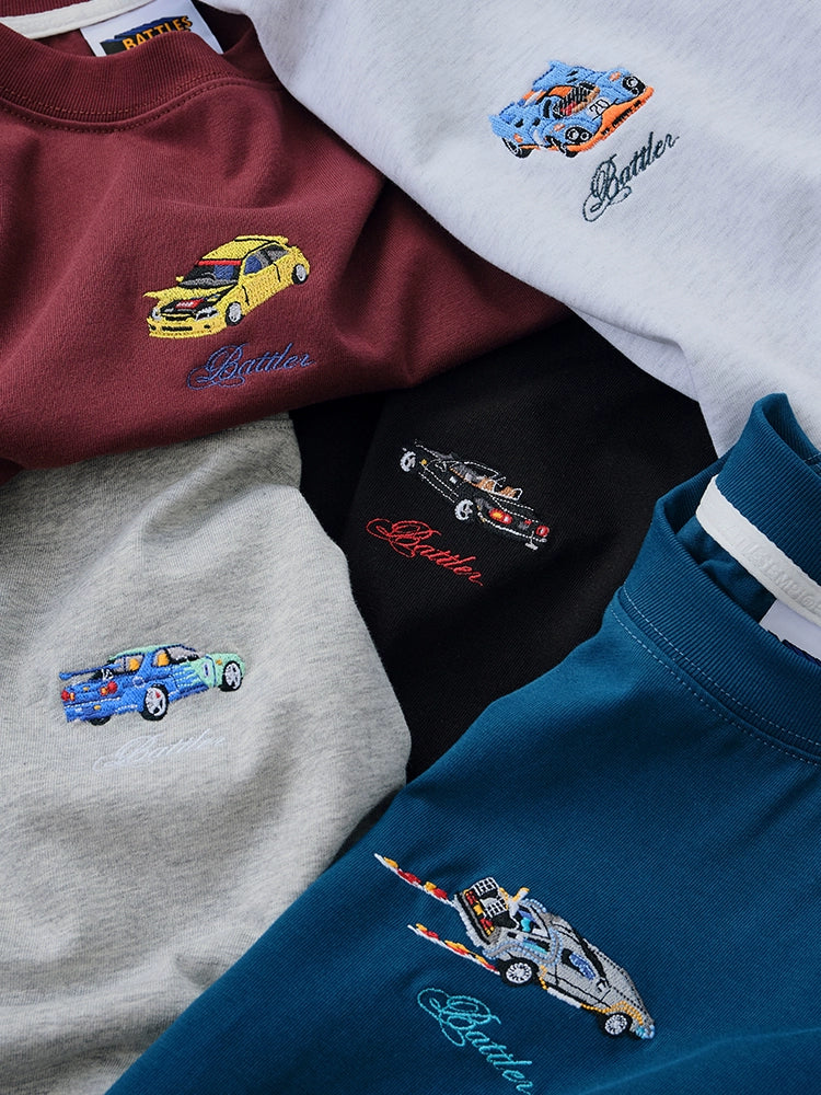 Battles Medieval Car Embroidery Retro Tee