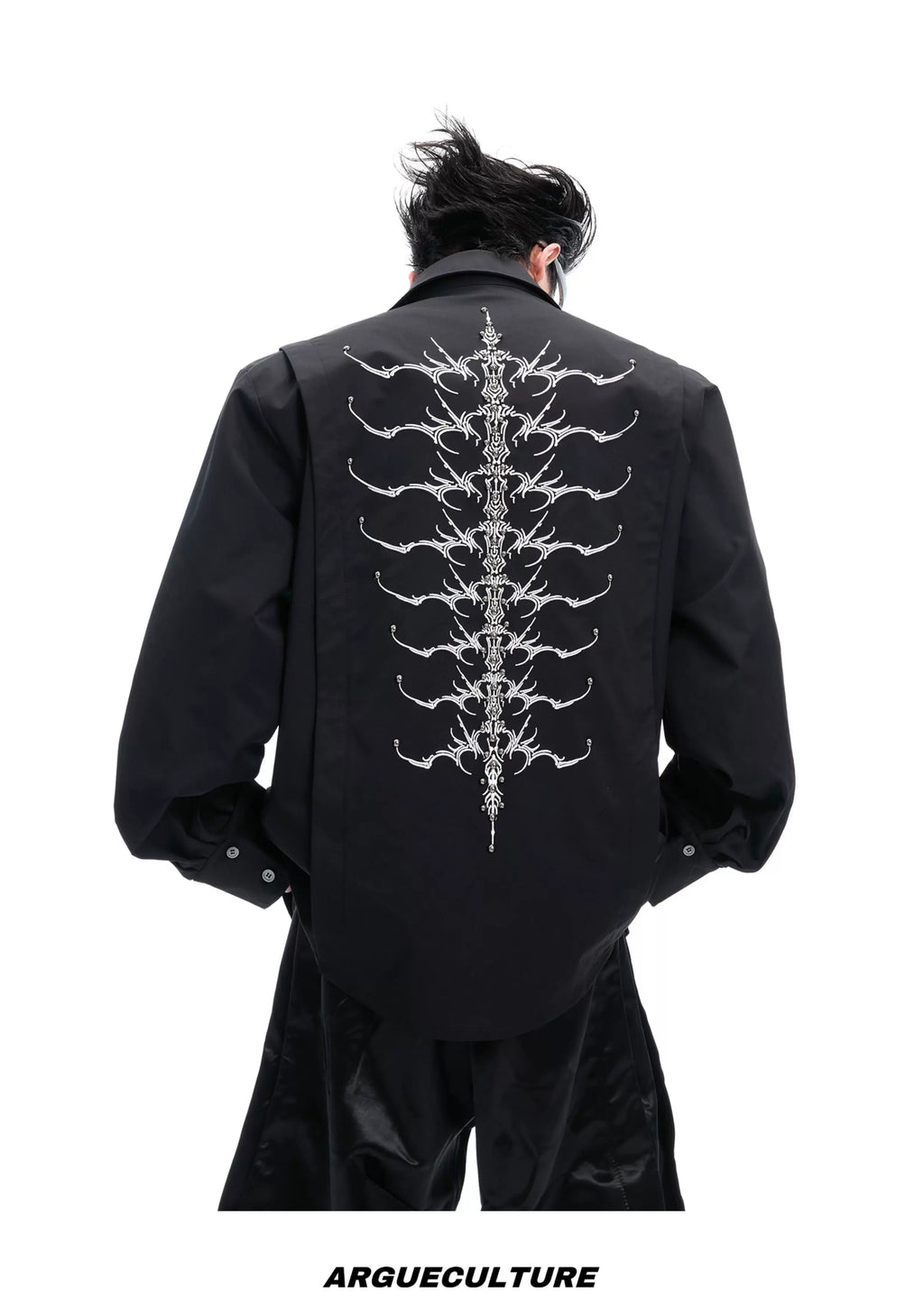 ArguECulturE Niche Embroidered Riveted Long-sleeved Shirt