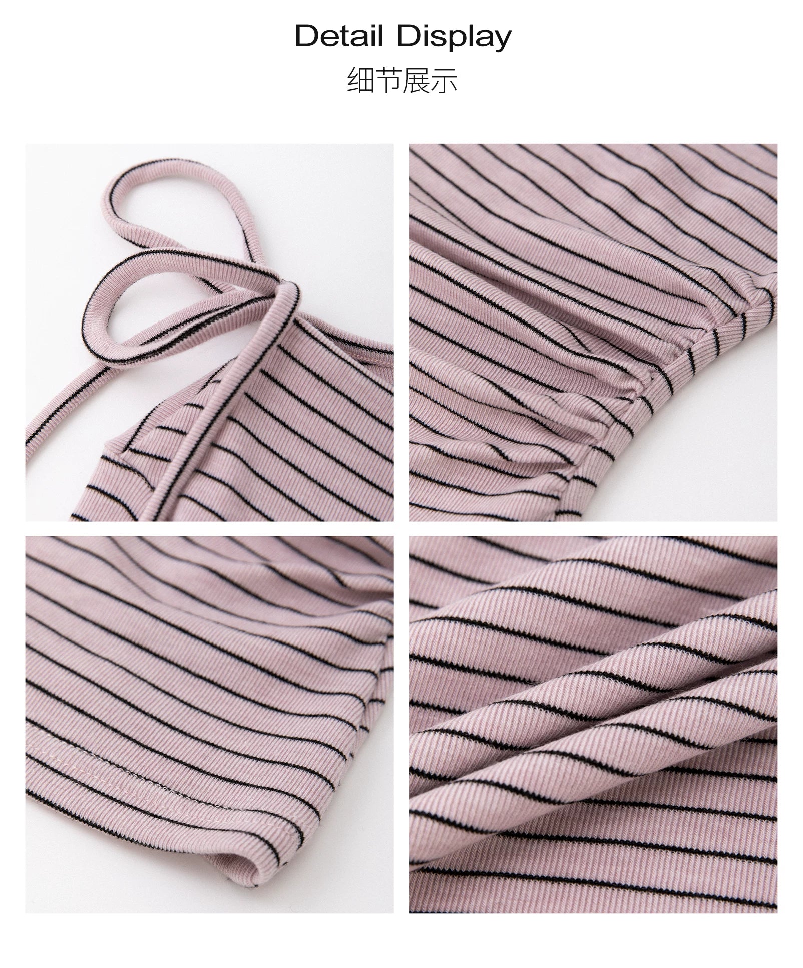 RICH IN CHEESE Striped Bow Knitted Long Sleeve