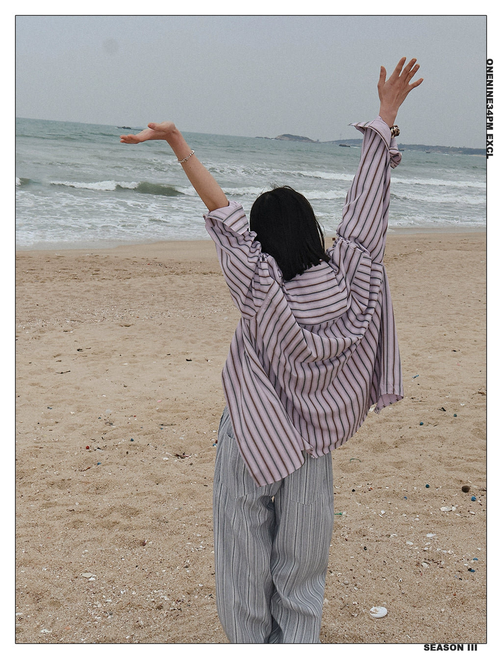 ONENINE34PM Lazy Striped Long Sleeve Shirt