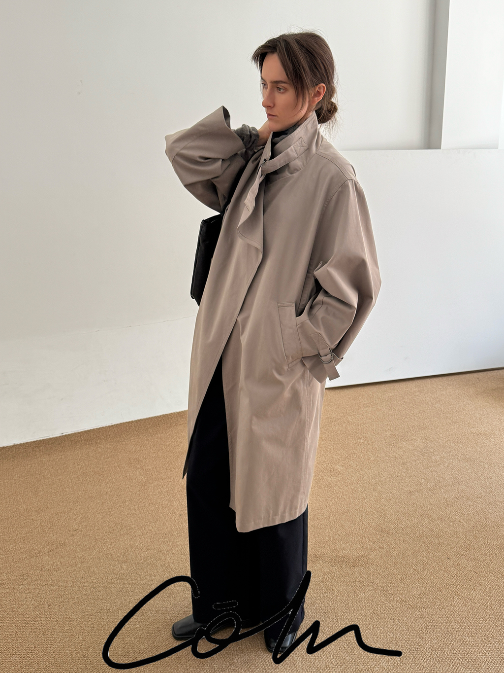 COLN Premium Buckle-free Loose Trench Coat