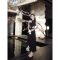 ZIHE Lace Appliqué Knit Dress