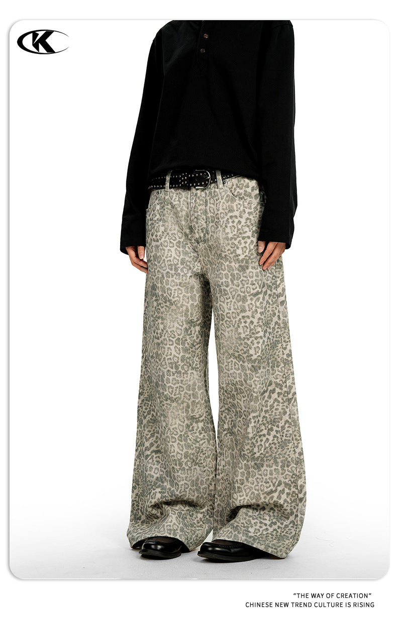 11KN Straight Leopard Jeans