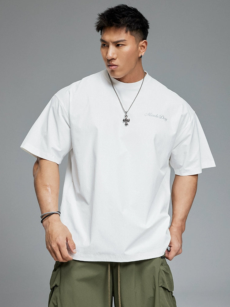 Muscle Dog Reflective Print Athleisure Tee