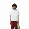 BTSG three-color splicing threaded neckline lapel Tee