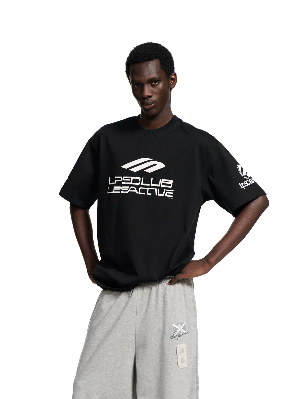 Loopsoon Racing Elements Letter Print Loose Crew Neck Tee