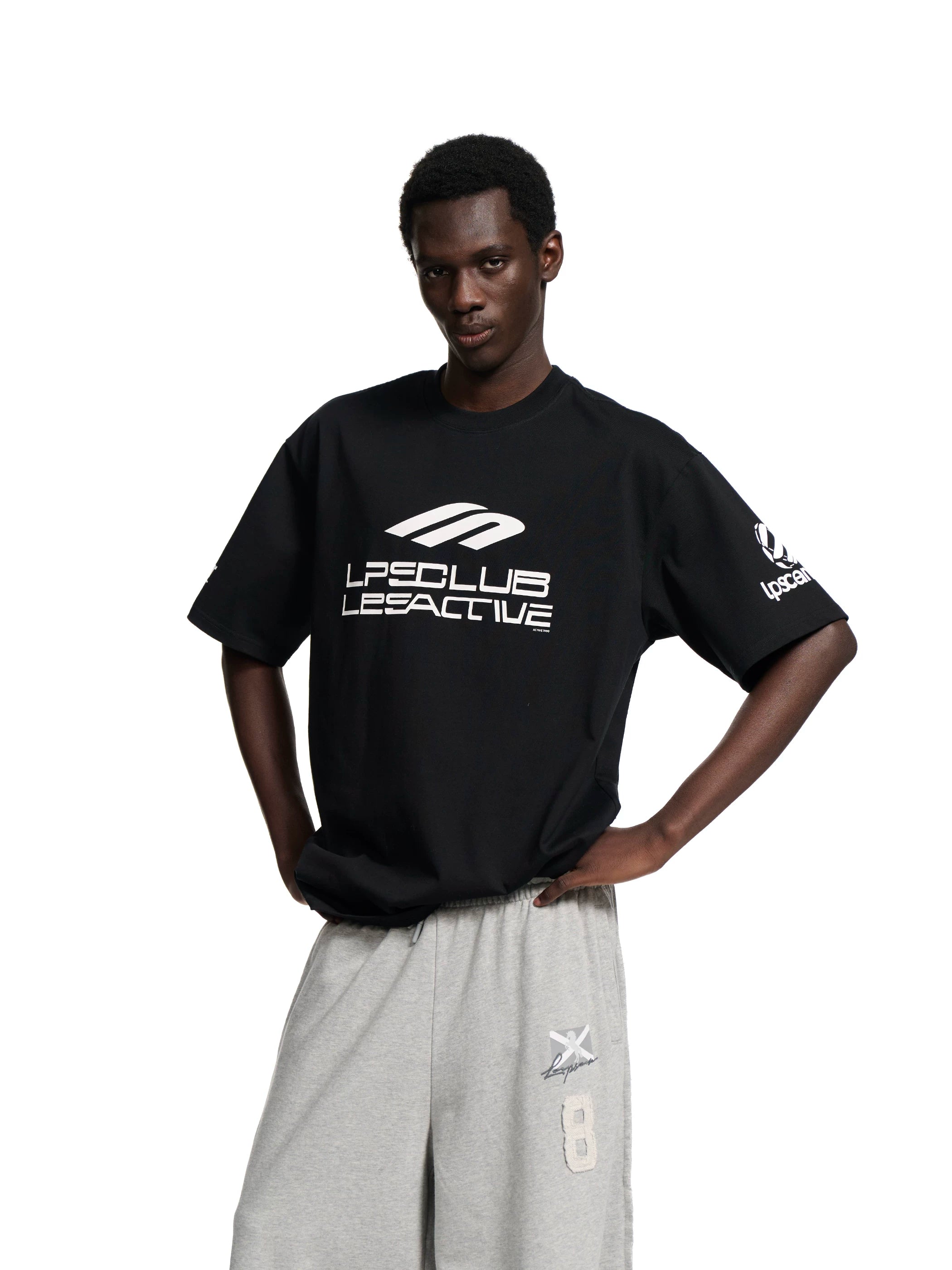 Loopsoon Racing Elements Letter Print Loose Crew Neck Tee