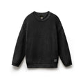 Madden Retro Heavy Textured Knitted  Loose Shoulder Crew Neck Sweater