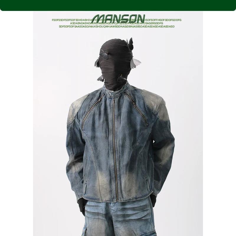 NUndeFineD Shoulder Pad Denim Used Coat