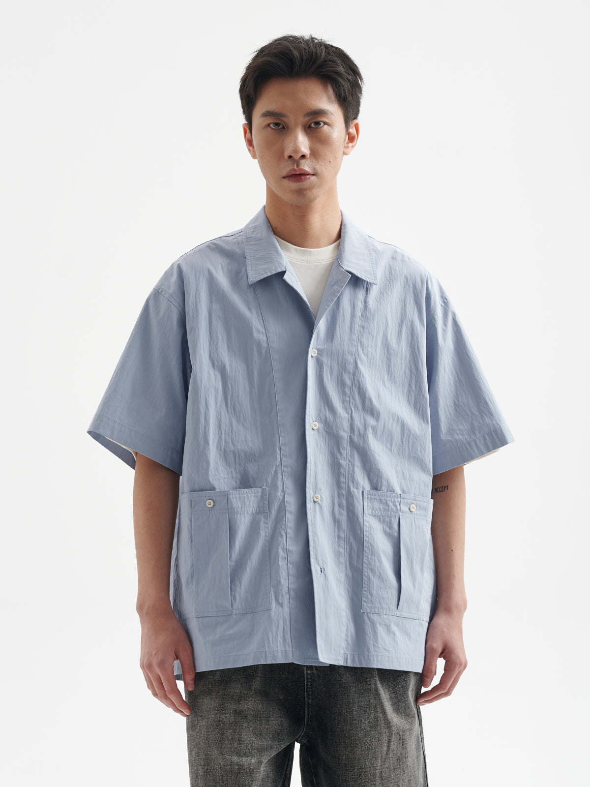BUTTBILL 25SS Japanese Vintage Tooling Short Sleeve Shirt