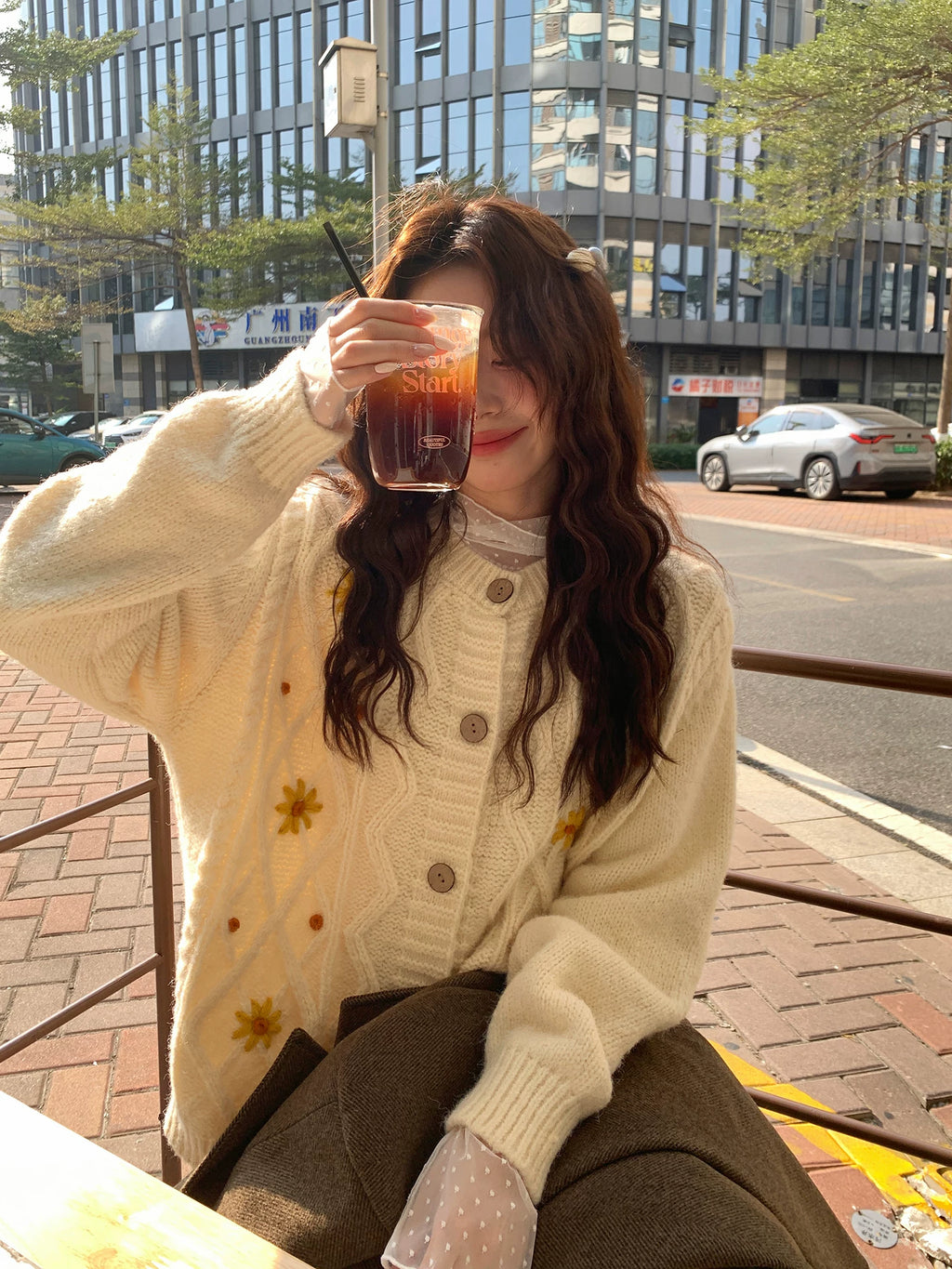 Even Korean Gentle Casual Handmade Crochet Sweater