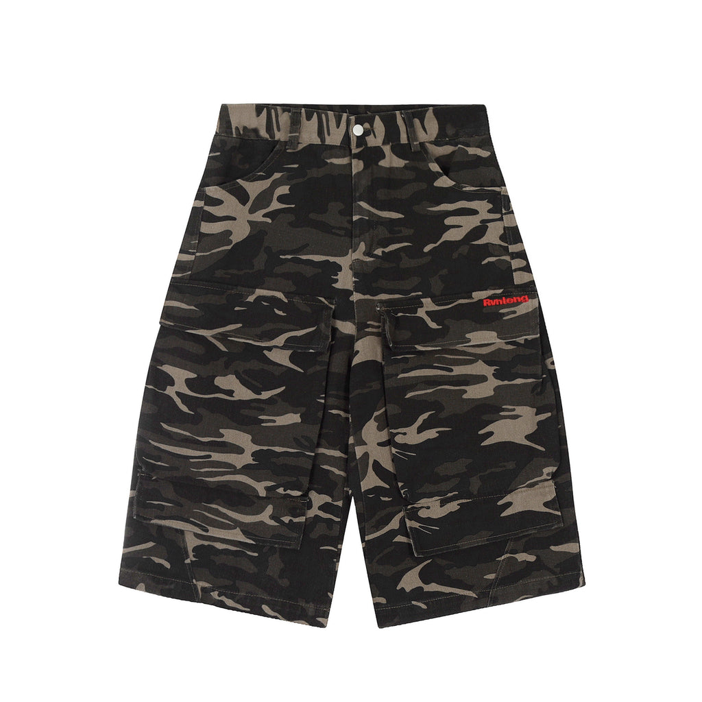 BLACKLISTS Camouflage Tooling Leg Scimitar Cropped Pants