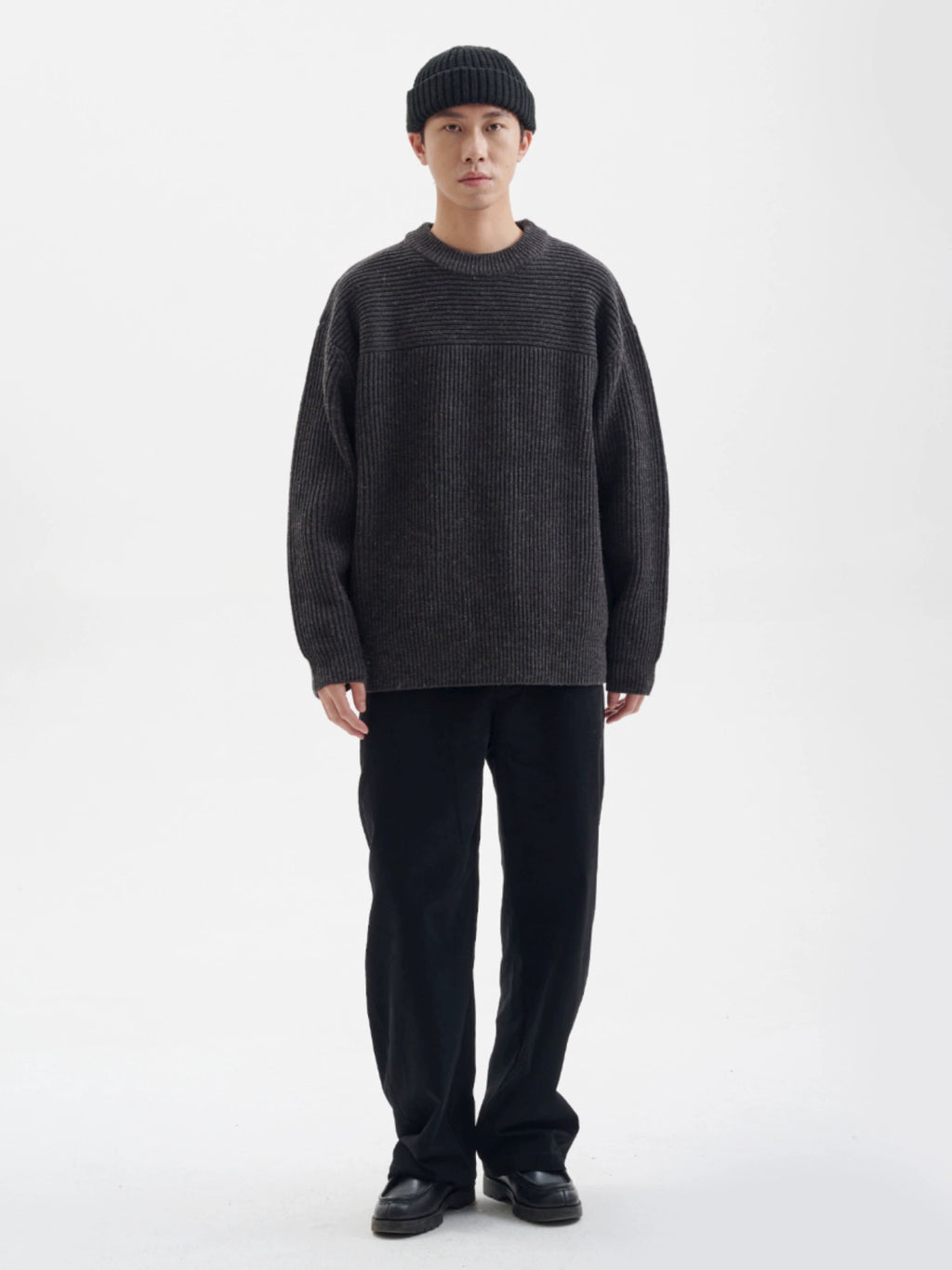 BUTTBILL 15% Sheep Wool Crew Neck Ingot Long Sleeve Sweater