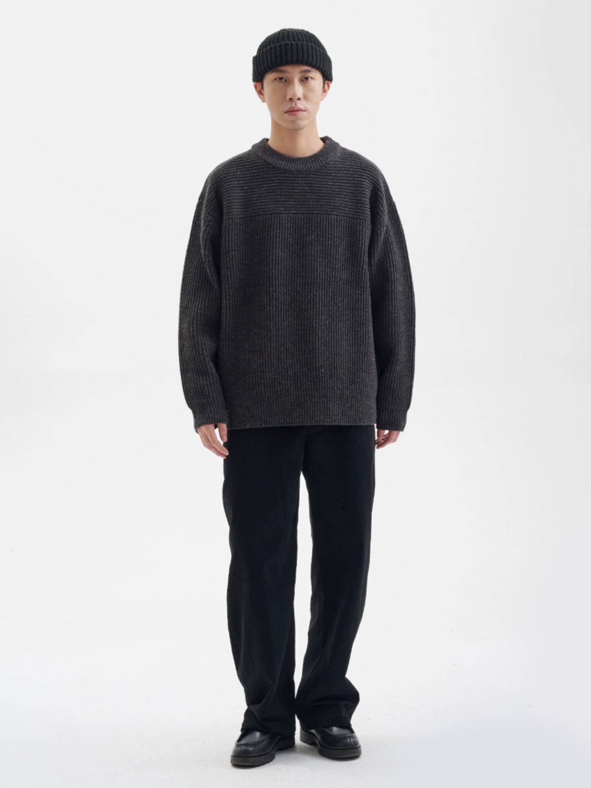 BUTTBILL 15% Sheep Wool Crew Neck Ingot Long Sleeve Sweater