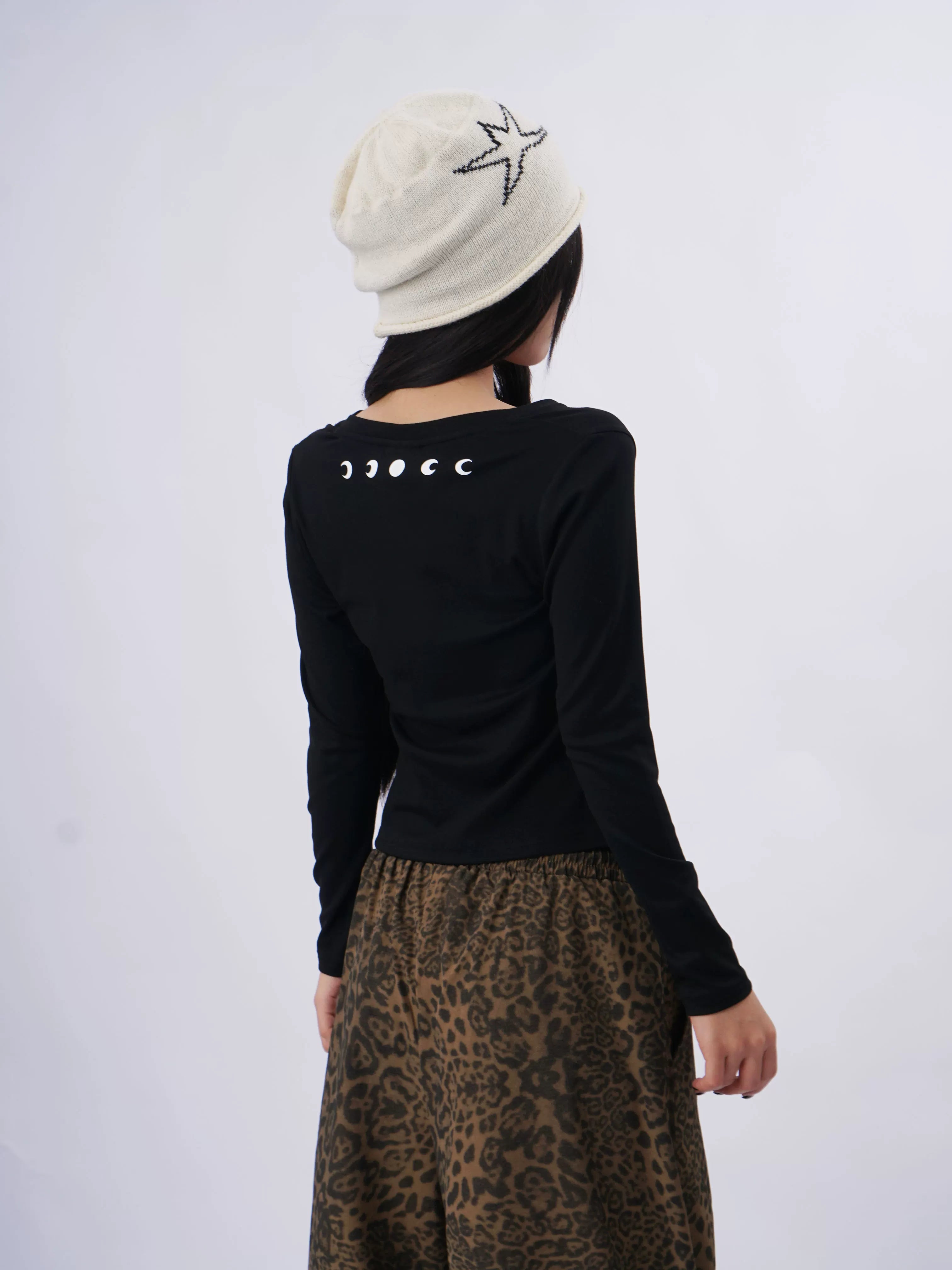 SAMUSAN Side Seam Pleated Skinny Long Sleeve