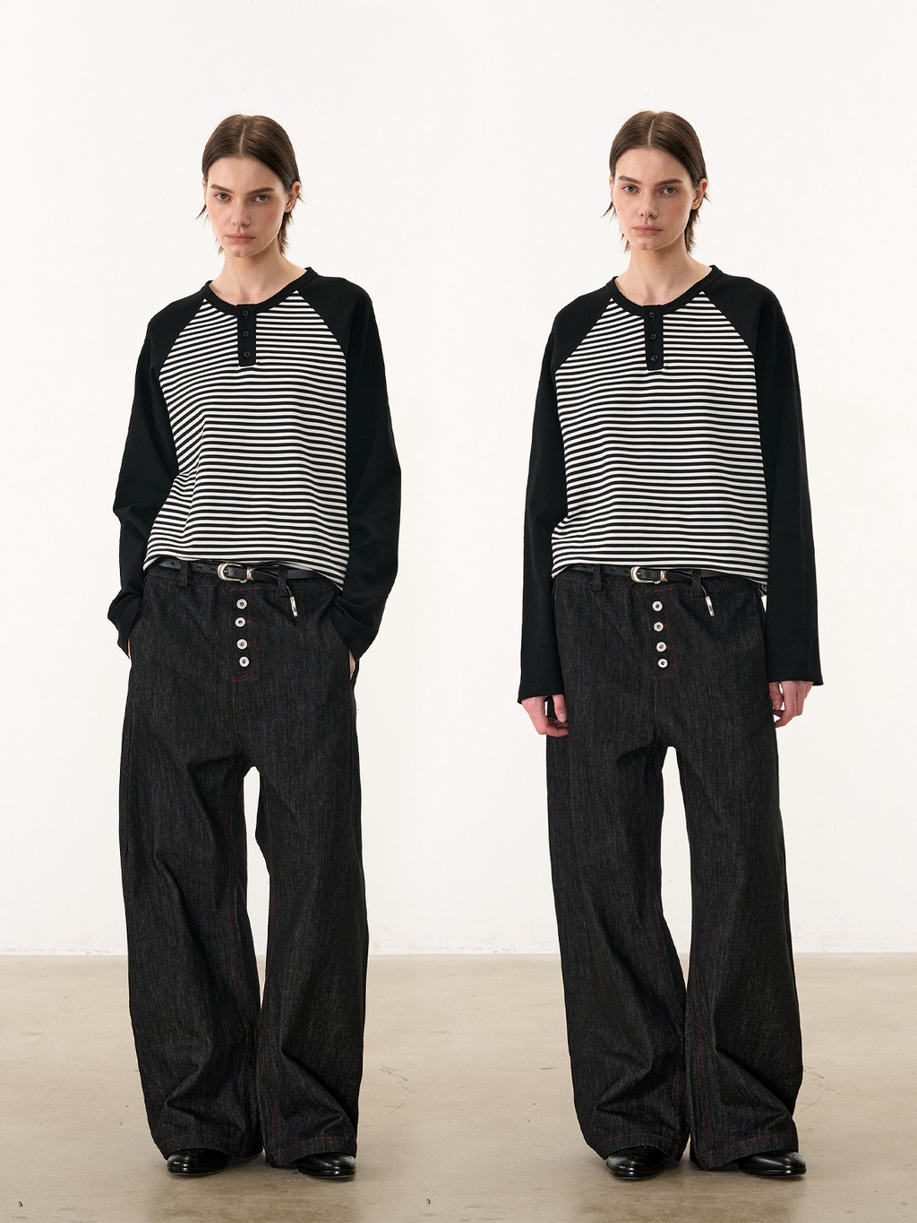 MANUSCRIPT Five-button I-pleated Low-rise Jeans