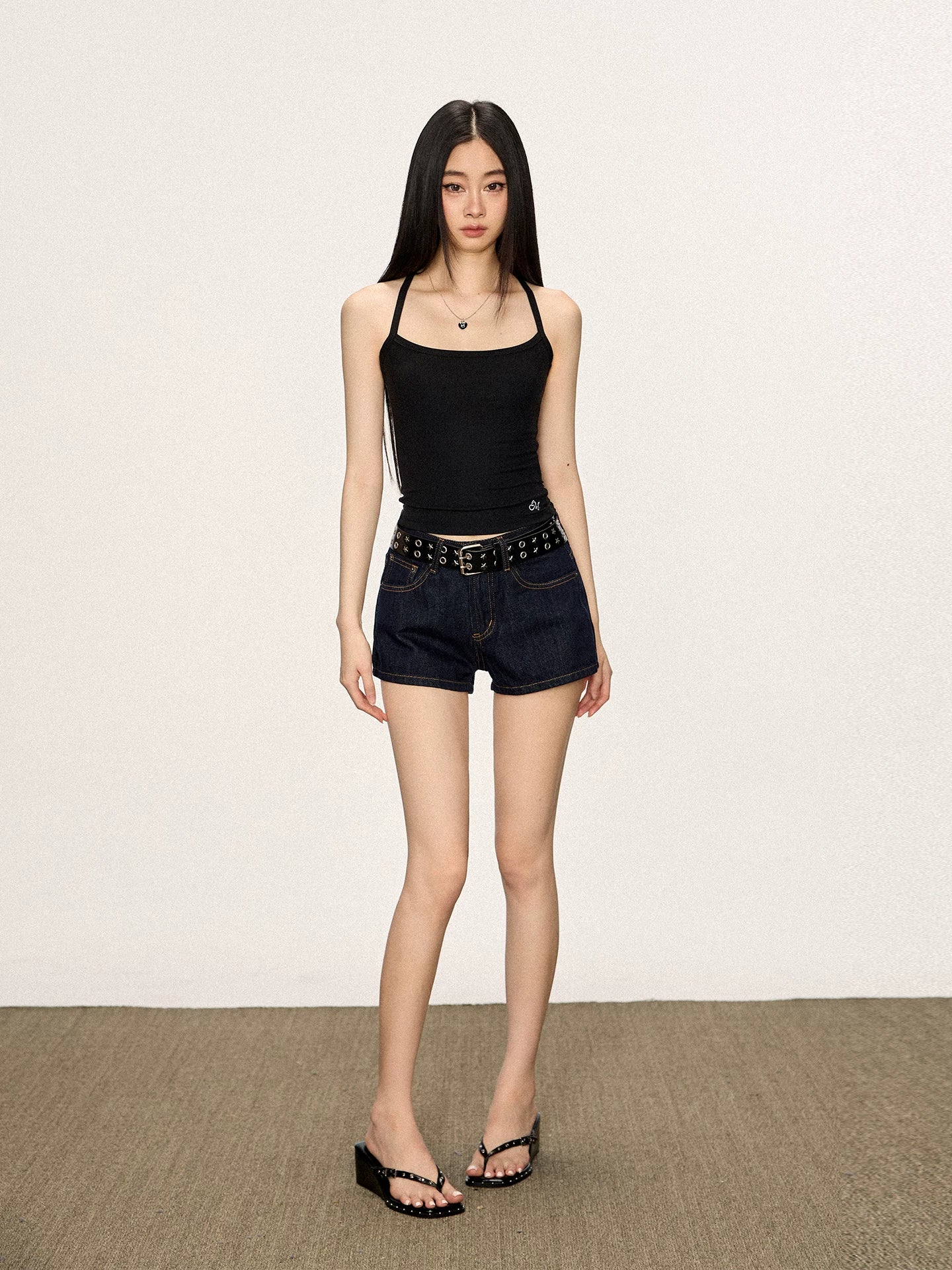Cherry Melody Large U-neck Knitted Camisole