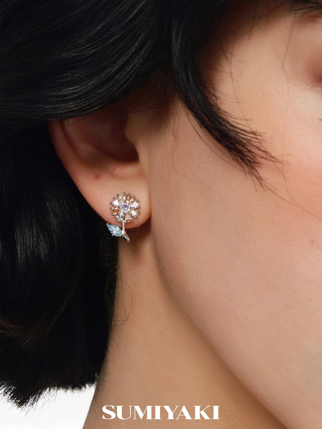 SUMIYAKI Exquisite Diamond-encrusted Stacked Earrings