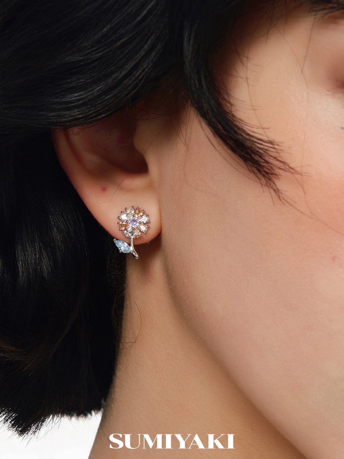 SUMIYAKI Exquisite Diamond-encrusted Stacked Earrings