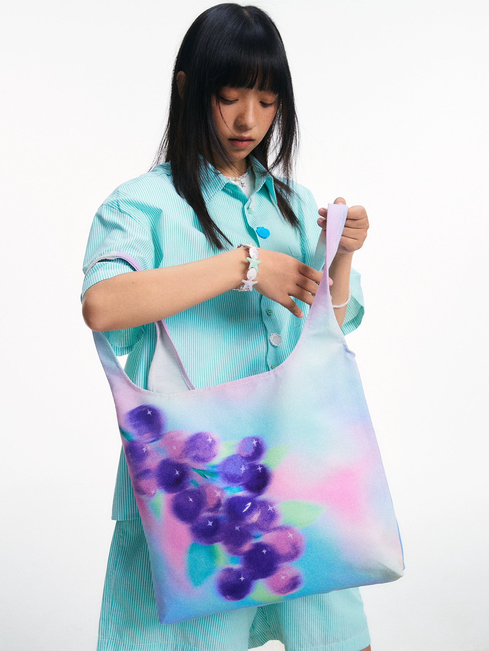 NewJNXS Gradual Change Fruit Print Handbag