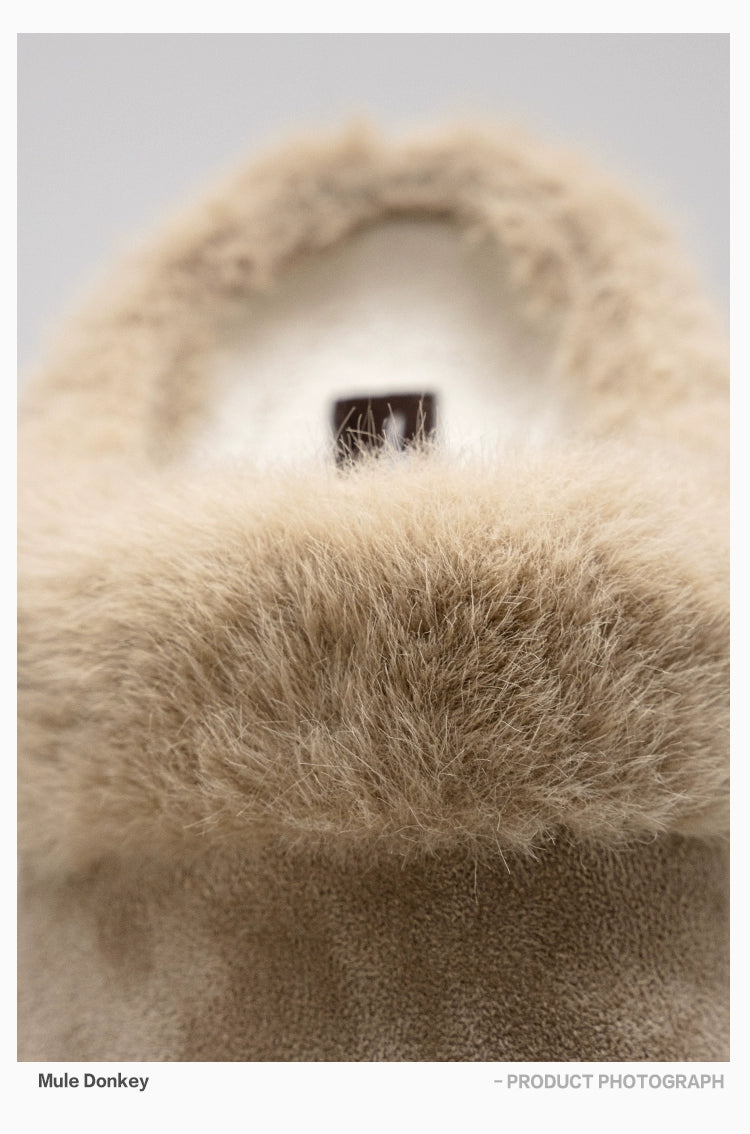 Donkey Wears Fur and Fleece Birkenstocks