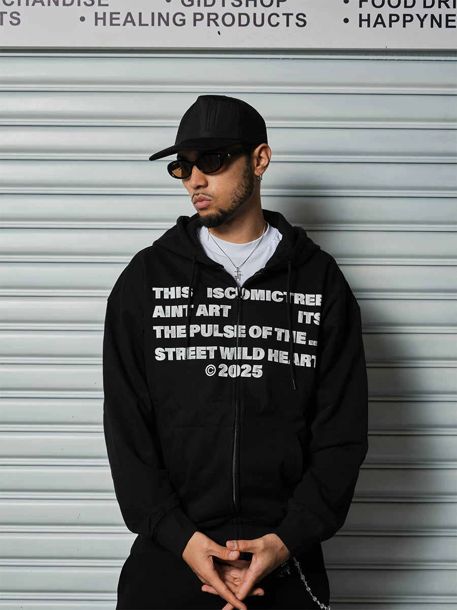 ComicTree Full Print Old Zip Hoodie Sweater